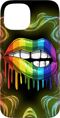 Vista 6 de Rainbow Lip Drip Lesbiana Gay Pride Bisexual Transgénero LGBT Funda para iPhone 17