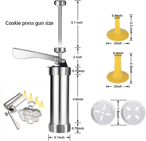 Vista 2 de Kit de pistola de prensa de galletas para hacer galletas, máquina para hacer churro, pistola de glaseado, prensa de galletas para hornear