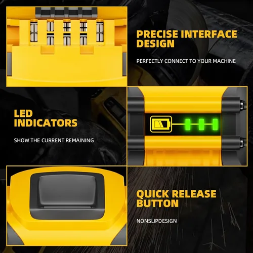 Vista 4 de 1 paquete de 9.0Ah DCB606 de repuesto para batería Dewalt 60V batería 20V
