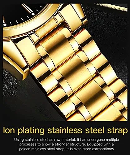 Vista 8 de OLEVS Reloj de cuarzo de cara grande para hombre, correa de acero inoxidable para hombre, relojes de diamantes de moda, analógico, impermeable