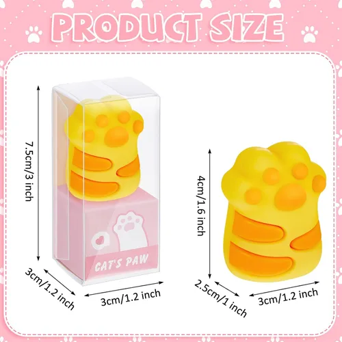 Vista 2 de 4 sacapuntas de pata de gato, bonitos sacapuntas manuales kawaii para niños, papelería rosa y amarilla, artículos esenciales de regreso a clases