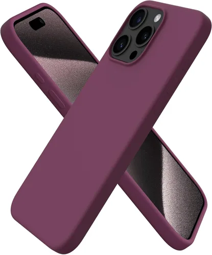 Vista 31 de ORNARTO Funda compatible con iPhone 15 Pro Max de 6.7 pulgadas, de silicona líquida delgada, de 3 capas, de gel suave, protectora, a prueba