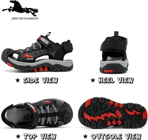 Vista 2 de JMFCHI FASHION Sandalias deportivas para niños, sandalias para exteriores, senderismo, atléticas, puntera cerrada, sandalias de playa para niñas