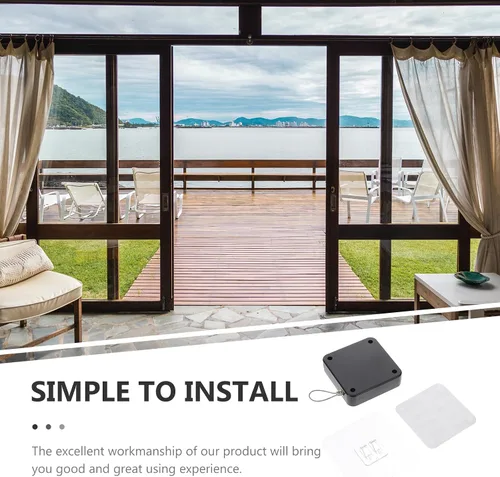 Vista 9 de iplusmile Cierre de puerta sin perforaciones para puertas corredizas mosquitera, cierre automático adhesivo para dormitorio, baño y puertas