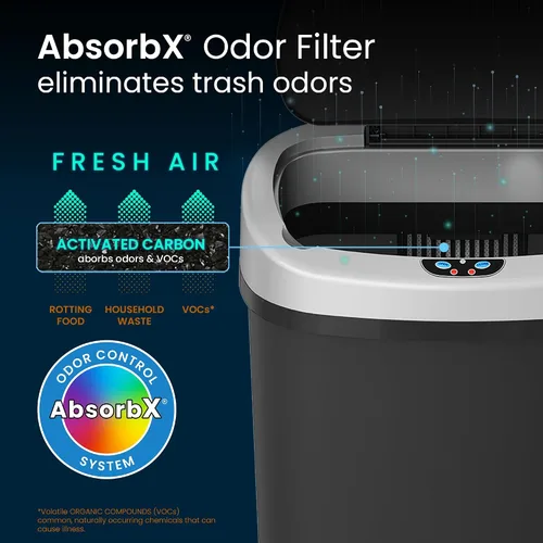 Vista 5 de iTouchless Bote de basura automático de 13 galones con tecnología sensor 2.0 y filtro de olor, diseño delgado y sin contacto, ahorro de espacio