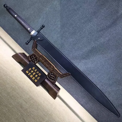 Vista 2 de Espadas caballerosas, hechas a mano, hoja de acero de alto carbono, funda de cuero, lista para la batalla