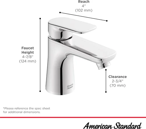 Vista 5 de American Standard 7061131.295 Aspirations - Grifo de baño pequeño con un solo mango, 1.2 GPM, níquel cepillado cepillado níquel