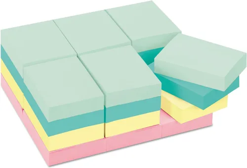 Vista 4 de Post-it - Mini notas adhesivas de 1.5 x 2 pulgadas, 24 paquetes, las favoritas de los Estados Unidos, colección Marsella, en colores pastel