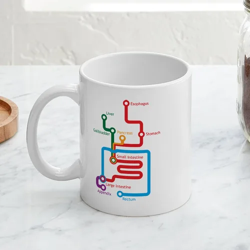 Vista 3 de CafePress Gastrointestinal Subway Map Mug 11 oz (325 ml) Ceramic Coffee Mug