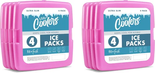 Vista 16 de Enfriadores Cool de Fit + Fresh, Paquetes de Hielo Delgados Reutilizables y Duraderos, Paquetes Fríos para Loncheras, Paquetes de Hielo para Bolsas