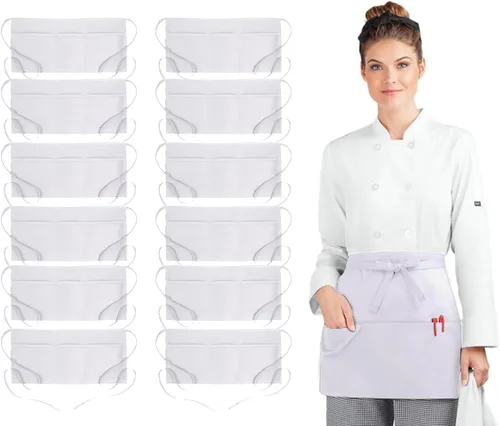 Vista 11 de Avalon Kitchen Server Aprons with 3 Pockets – 100% Polyester Waist Apron, 24x12 Inch Half Apron, Waitress Apron for Servers