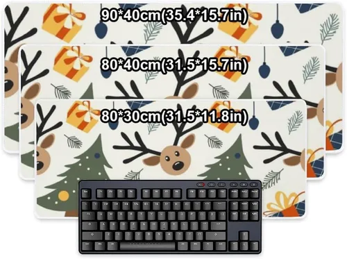 Vista 2 de Lovely Christmas Tree Mouse Pad Large Gaming Desk Mat with Non- Slip Rubber Base Smooth Face Table Protector Mat Desk Cover Work Office Decor for