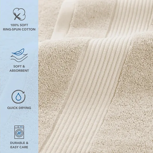 Vista 2 de Juego de toallas de baño Arkwright de 4 piezas - 100% algodón súper suave, 600 GSM de secado rápido y absorbente, artículos de lujo para baño