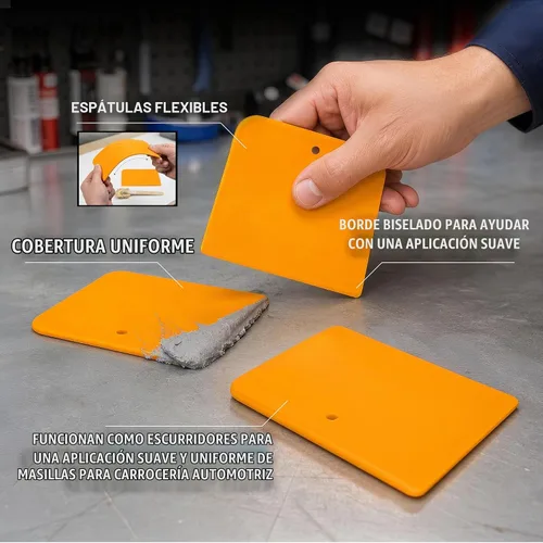 Vista 3 de Custom Shop Herramientas Esparcidoras de Relleno Corporal de Plástico de 4, 5 y 6 Pulgadas para Rellenos de Carrocería Automotriz, Masillas