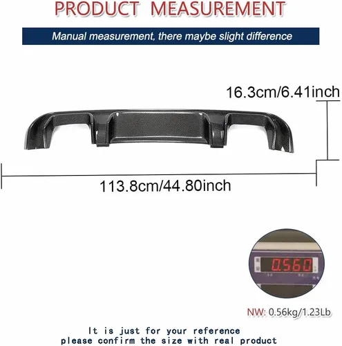 Vista 3 de Difusor de borde de parachoques trasero de fibra de carbono para Mercedes Benz V Class V220d V250 Van 4 puertas 2016-2018 cubierta de parachoques