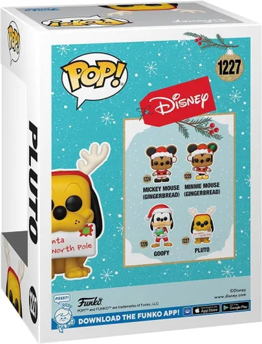 Vista 3 de POP Disney Holiday: Figura de vinilo de Pluto Funko de reno (paquete con funda protectora compatible), multicolor, 3.75 pulgadas