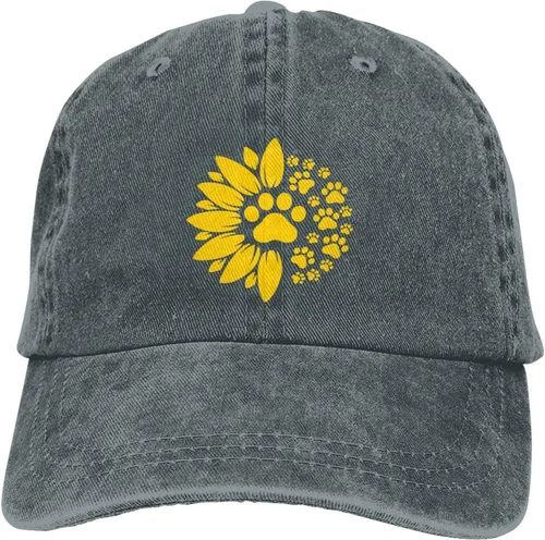 Vista 8 de Wisedeal Gorra de béisbol vintage con estampado de pata de girasol para mujer, ajustable, lavada, para mamá y papá