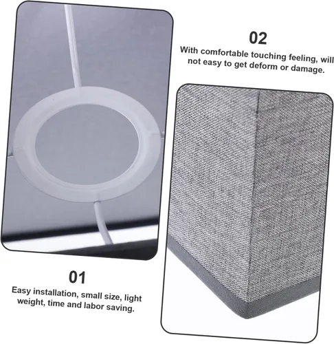 Vista 3 de Angoily Cubierta de pantalla de lino para lámpara de mesa y de pie, diseño rectangular extraíble, fácil instalación para decoración e iluminación