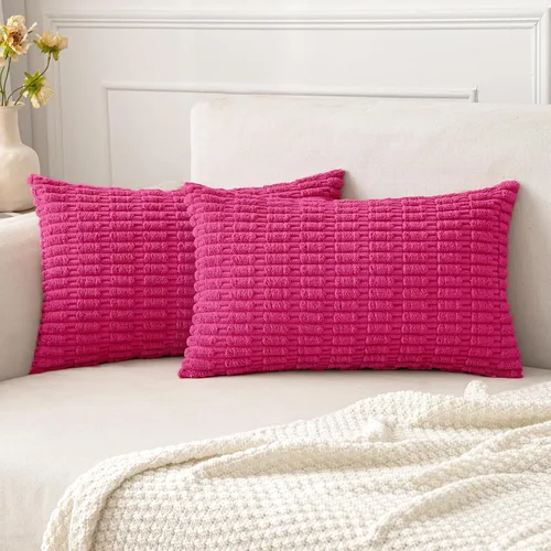 Vista 101 de MIULEE - Paquete de 2 fundas de cojín decorativas de corduroy, modernas y boho, suaves, con rayas, decoración del hogar, sofá, sala de estar, sillón