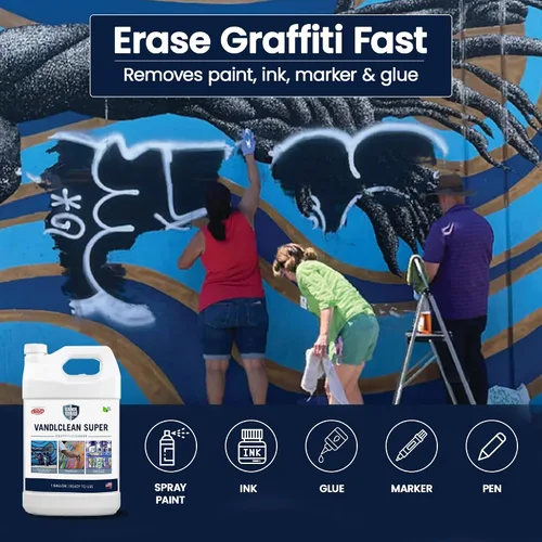 Vista 3 de Rain Guard Water Sealers VG-7301 1 gal listo para usar Vandlclean Super Graffiti Spray es un removedor de graffiti biodegradable diseñado