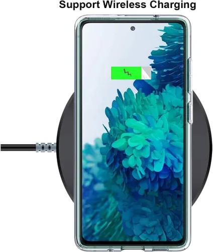 Vista 6 de Unov Funda para Galaxy S20 FE, transparente con diseño, ajuste delgado, buen agarre, funda de teléfono en relieve, cubierta protectora a prueba