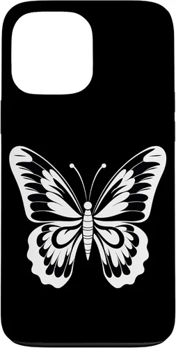 Vista 23 de Funda gráfica de mariposa blanca y negra para iPhone 16