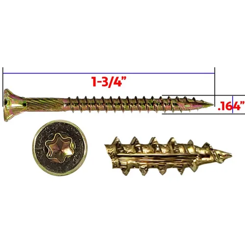 Vista 135 de 8 x 1 revestimiento exterior recubierto de bronce, tornillo de madera multiusos compatible con ACQ, cabeza plana Torx/Star Drive de 1 libra, 288