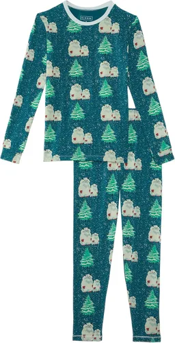 Vista 42 de KicKee Pants Conjunto de pijama de manga larga con estampado de piezas