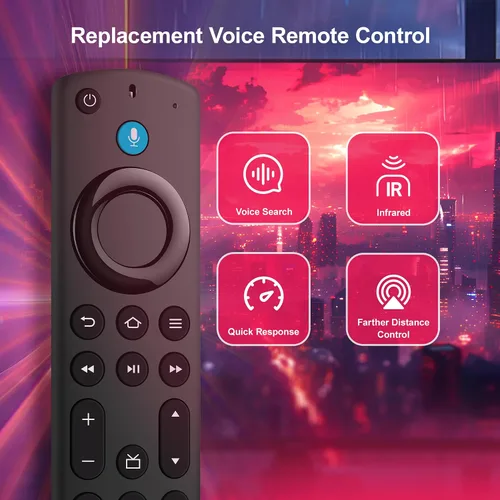 Vista 4 de Control remoto de repuesto para Amazon Smart TV Fire Stick, cubo de control remoto para Firestick (4K/4K Max/Stick Lite/TV Cube/HD), Fire Smart TV