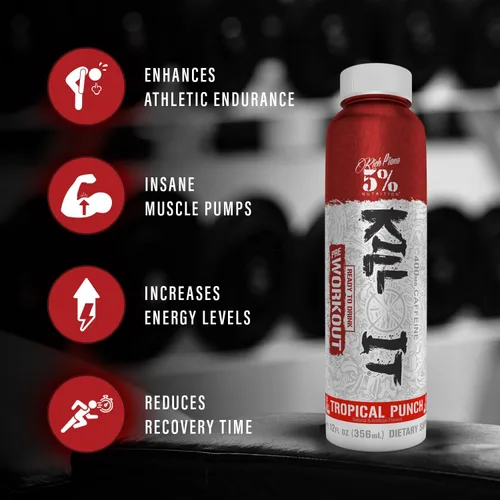 Vista 4 de 5% Nutrition Kill It - Bebida energética de cafeína lista para beber de alta rigidez, 400 mg de cafeína, bomba extrema, resistencia, enfoque e