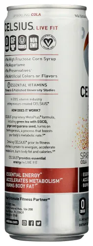 Vista 2 de CELSIUS Fitness - Bebida energética de 12 onzas líquidas, cola espumosa (paquete de 24)
