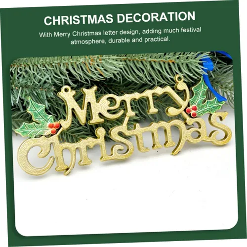 Vista 2 de ABOOFAN 12 unids Navidad carta puerta colgante placa árbol adornos puerta colgantes suministros colgantes colgantes señalización plástico