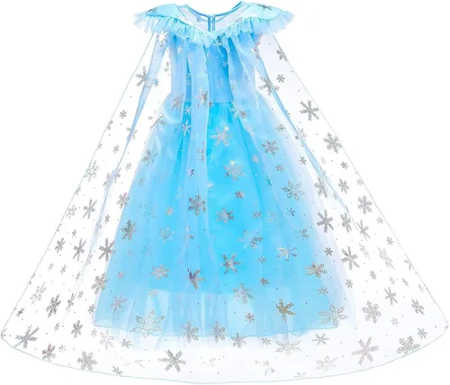 Vista 2 de GZ-LAOPAITOU Frozen Dresses for Girls Cosplay Elsa Princess on Birthday Party Halloween Christmas with Accessories Blue