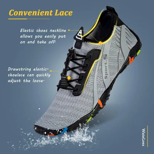 Vista 6 de WateLves - Zapatos de agua para hombres y mujeres, para natación, playa, piscina, surfear, hacer yoga o aeróbico acuático, calcetines para el agua
