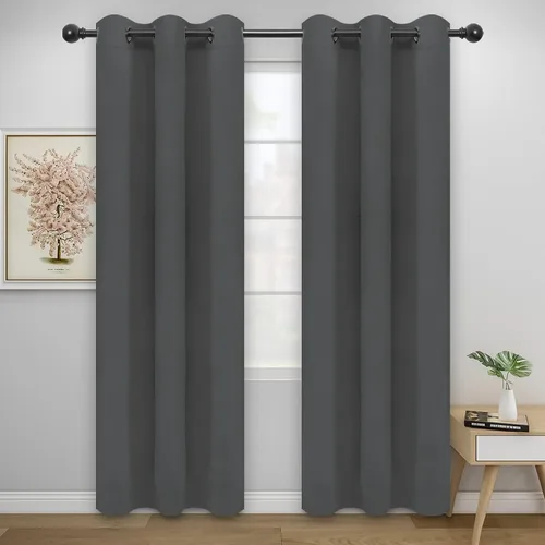 Vista 173 de Easy-Going - Cortinas opacas para dormitorio, aislamiento térmico sólido con ojales, cortinas de ventana para reducción de ruido, cortinas