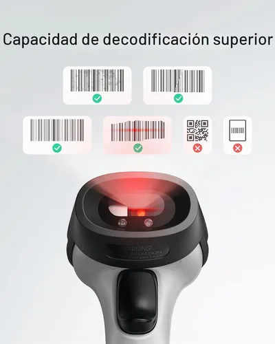 Vista 2 de Inateck - Escáner de código de barras Bluetooth, 1 carga para 180 días de espera, alcance de 35 m, escaneo automático rápido y preciso, BCST-70