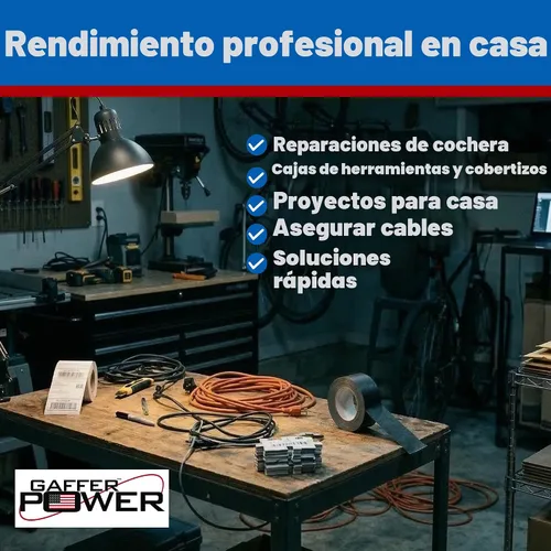 Vista 5 de Gaffer Power cinta de tela profesional, con calidad premium. Hecha en Estados Unidos. Cinta de tela resistente. No reflexiva. Multipropósito. Mejor