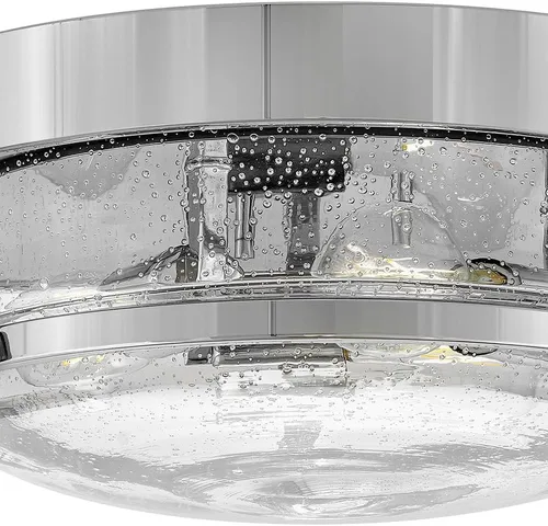 Vista 6 de Hinkley Harper 3640CM-CS - Lámpara de techo pequeña empotrada, diseño retro, anillo de metal prominente, pomos decorativos, cromo + vidrio semillero