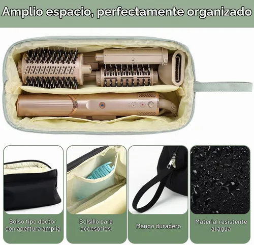 Vista 11 de Bolsa de viaje para herramientas para el cabello, compatible con Dyson Shark Flexstyle portátil, funda para secador de pelo, alisadores, rizadores