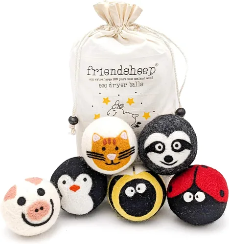 Vista 20 de Friendsheep Bolas secadoras de lana, alternativa orgánica reutilizable para suavizantes de telas para lavandería, hechas a mano, comercio justo