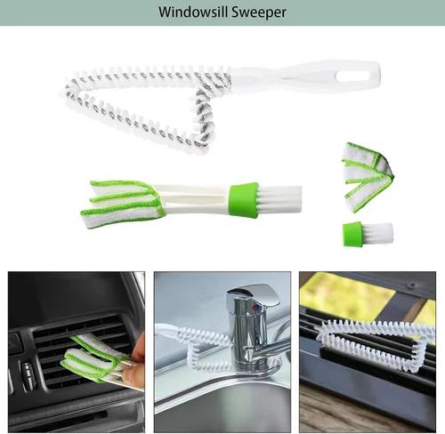 Vista 5 de Openfly Herramienta de limpieza veneciana para persianas de mano, herramienta de limpieza de persianas de ventana, cepillo de limpieza de ranuras
