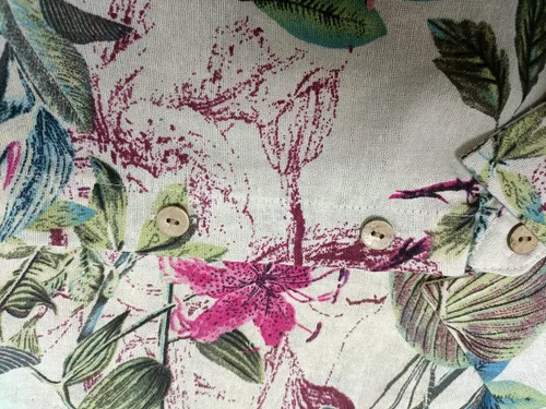Vista 4 de Ladyful Vestido camisero de lino y algodón con botones y estampado casual para mujer