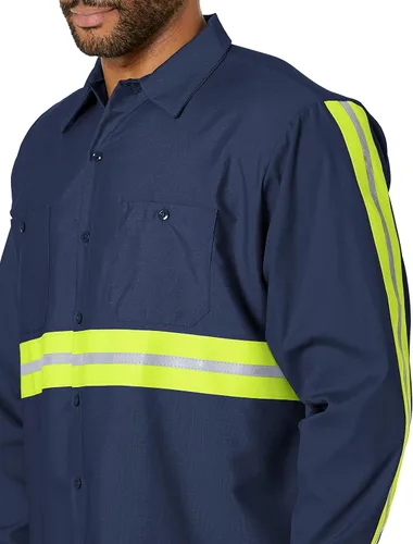 Vista 4 de Red Kap Camisa de trabajo industrial con cuello forrado de 2 piezas para hombre