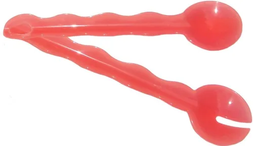 Vista 2 de Tupperware Impressions - Juego de pinzas para servir ensaladas, cucharas entrelazadas, color rojo sandía
