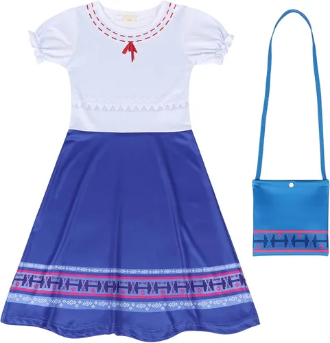 Vista 3 de HenzWorld Disfraz de Mirabel para niñas vestido mágico de la familia IsabelaMadrigalPepa disfraz de dibujos animados traje de fiesta