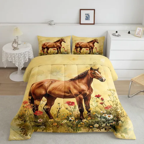 Vista 24 de Erosebridal Happy Camping - Edredón tamaño individual para niños, juego de ropa de cama de animales del bosque del bosque para bebés, niños y niñas