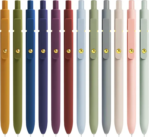 Vista 7 de YOXMJDB Bolígrafos de gel, 10 piezas de 0.5 mm de punta fina, bolígrafos de escritura suave de alta gama, bolígrafos de tinta negra para diario