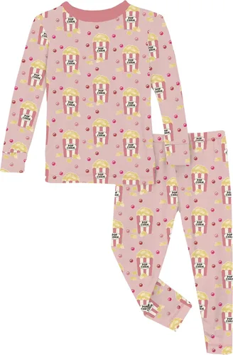 Vista 129 de KicKee Pants Conjunto de pijama de manga larga con estampado de piezas