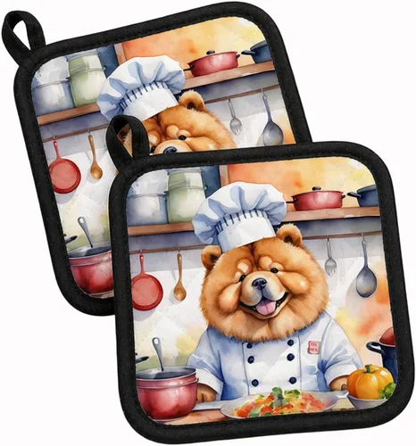 Vista 17 de Caroline's Treasures Coton de Tulear El Chef Par de Agarraderas de Ollas de Cocina Resistentes al Calor Juegos de Agarraderas de Ollas Almohadillas