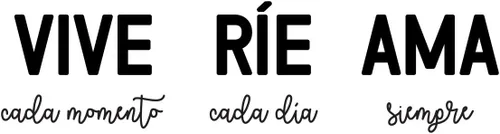 Vista 4 de Vive Rie Ama - Calcomanía de vinilo para pared, 17 x 56 pulgadas, bonita calcomanía inspiradora positiva con cita española para dormitorio, armario